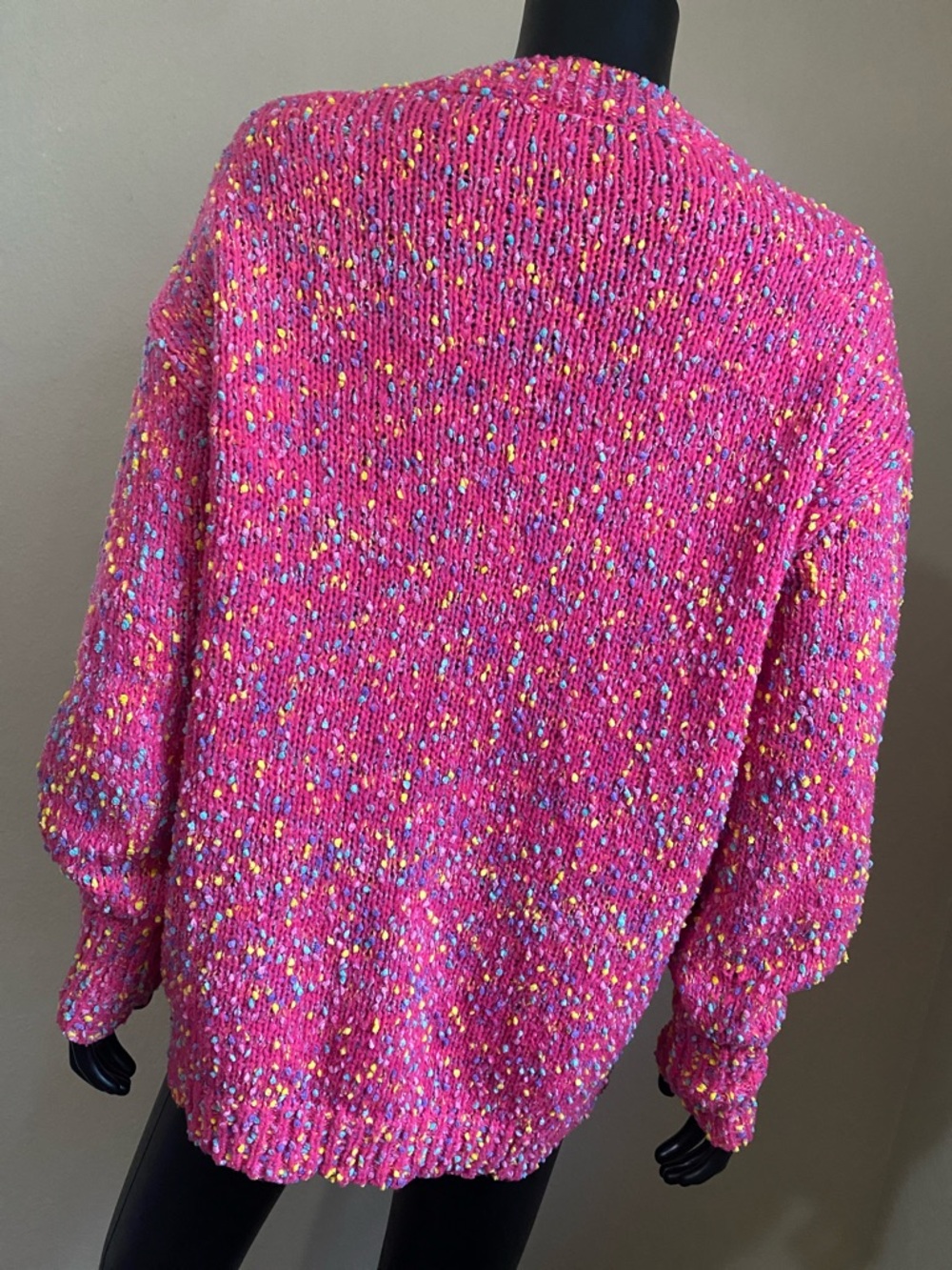 Cozy Pink Speckled Knit Sweater Kawaii Cute - Picture 8 of 9